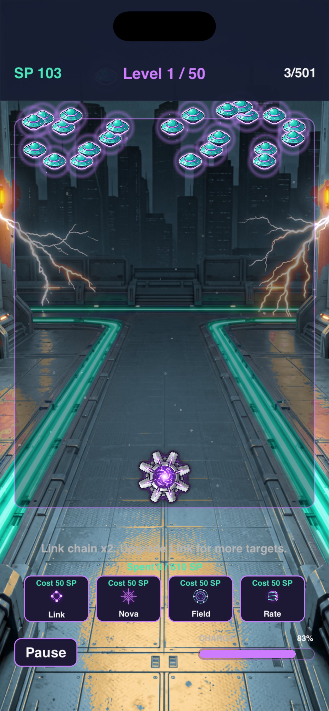 Core chain-lightning gameplay